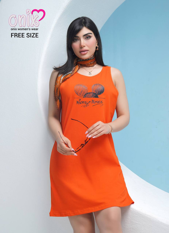 تونیک زنانه نخی تریکو چاپی کد ۱۹