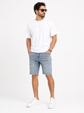 شلوارک مردانه جین زاپدار برند راو کد ۱۲۳