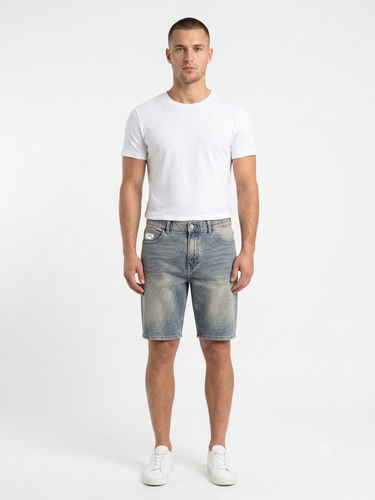 شلوارک مردانه طرح جین برند Denim کد ۱۲۴